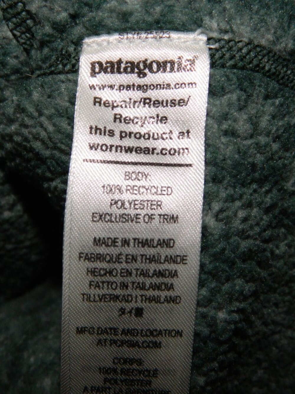 Patagonia Better Sweater Pullover Green Pine Northern Fleece Rare Sz L - Picture 4 of 5